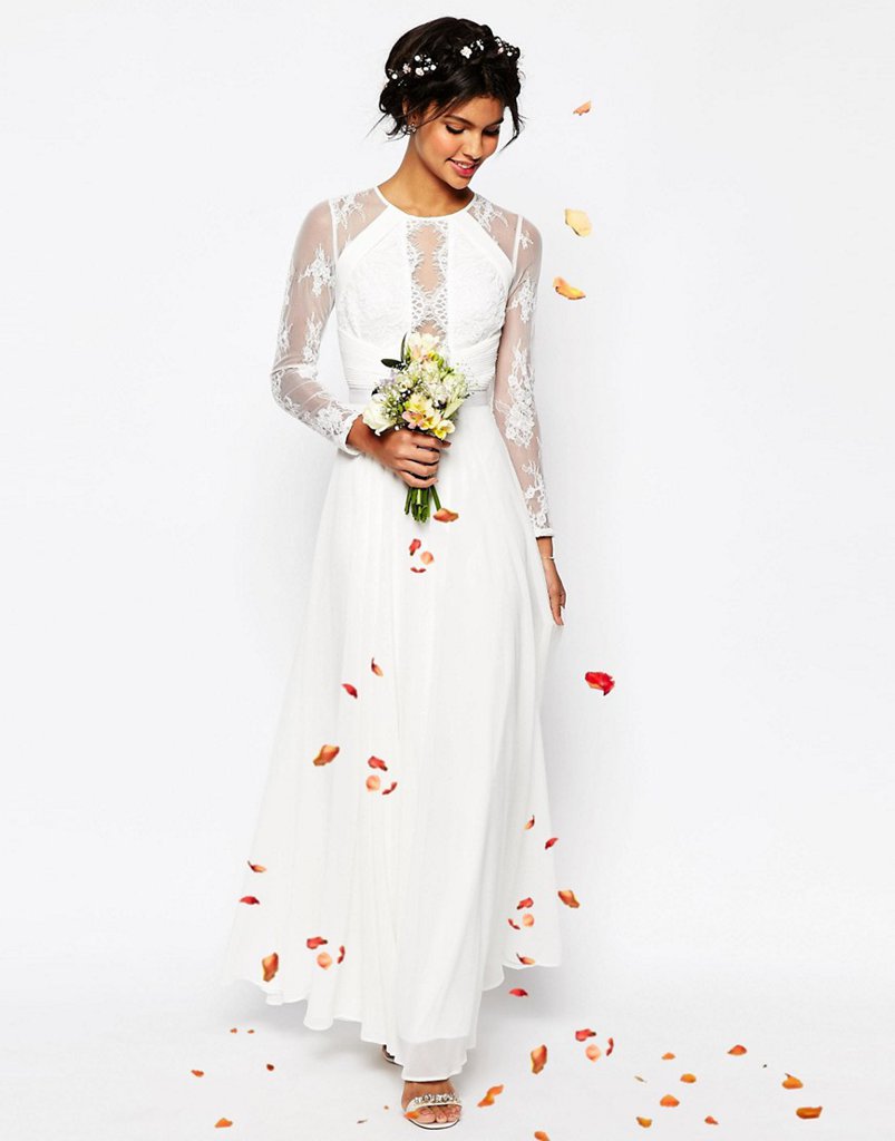 Asos Bridal Lace Paneled Wedding Dress ($194)