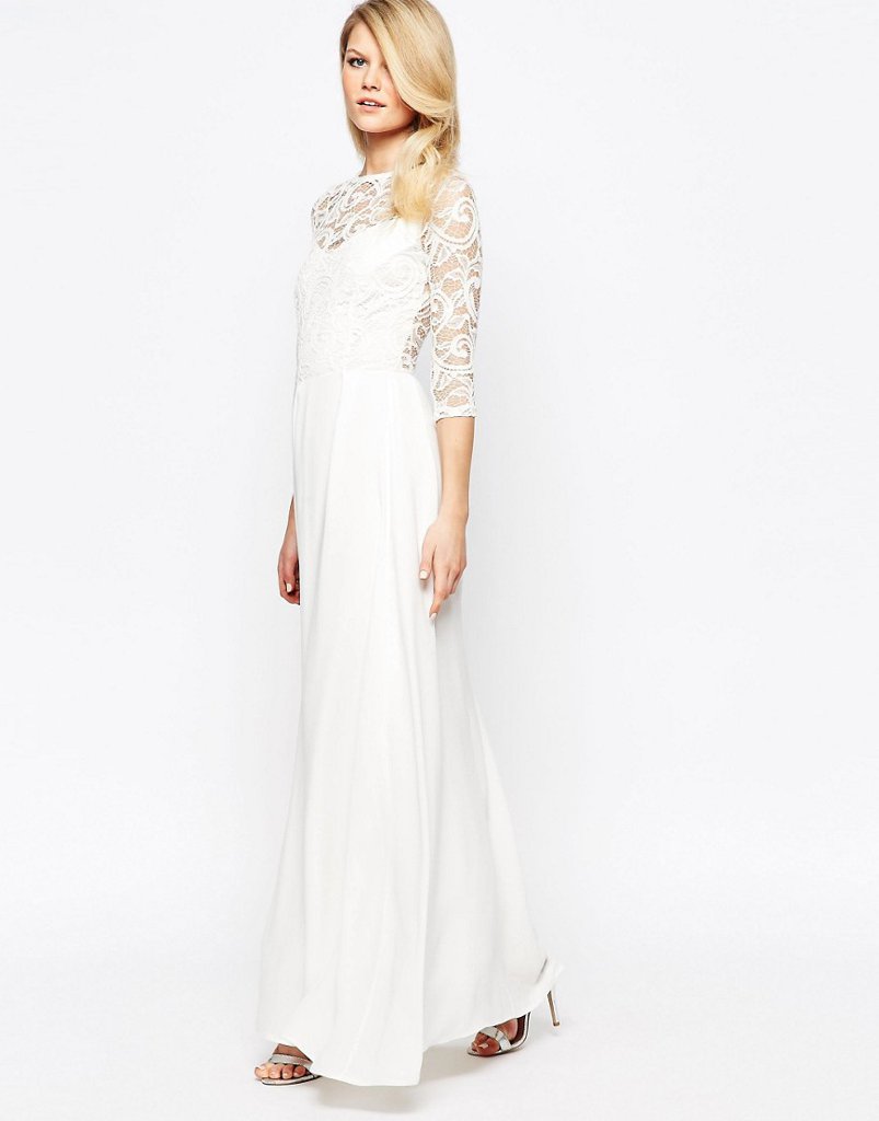 John Zack Heavy Lace Wedding Dress ($78)