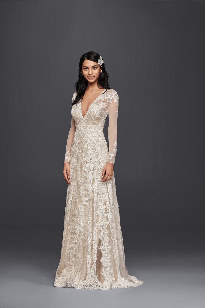 Melissa Sweet For David's Bridal Linear Lace Wedding Dress ($1,258)