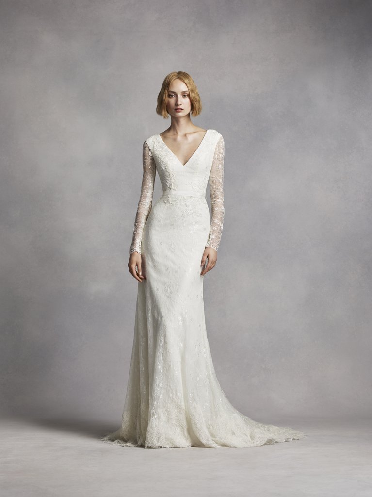 White By Vera Wang Long Sleeve Lace Wedding Dress ($1,598)